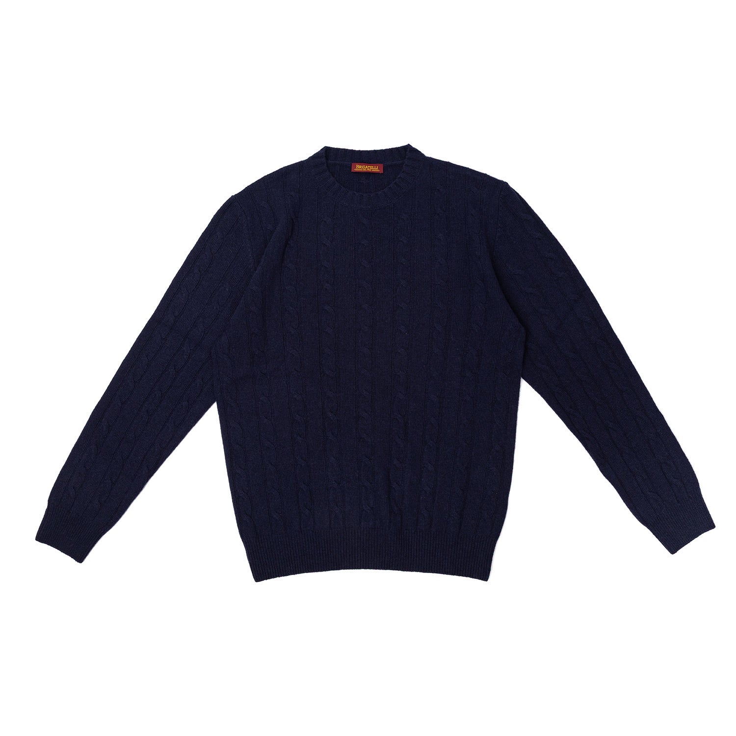 Brigatelli dal 1922 per Michael Jondral: Rundhals-Pullover "Treccia" aus Merinowolle und Kaschmir - 3 Ply Cashmere Blend
